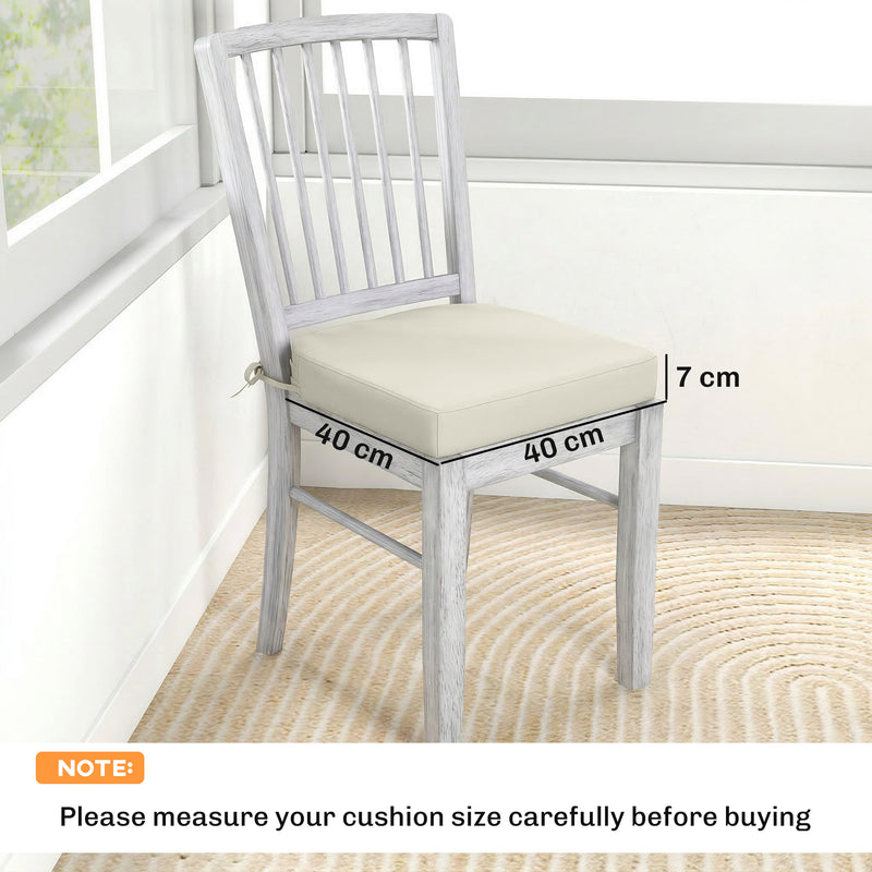 Outdoor Seat Cushions for Garden Chairs with Thick Foam and Water-Repellent Covers Cream White Outsunny