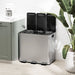 Steel Triple Kitchen Pedal Bin 3 x 15L with Soft Close Lid and Removable Buckets by HOMCOM