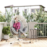 Light Grey Hanging Egg Chair with Stand and Cushions for Garden or Patio by Outsunny