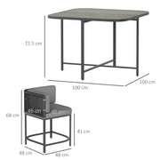 4 Seater Rattan Cube Garden Furniture Set with Cushions Charcoal Grey by Outsunny