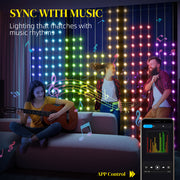 LED Curtain Fairy Lights 3x3m with Remote App Control 400 RGBIC Colour Changing by HOMCOM
