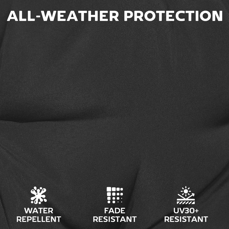 Garden Chair Cushions Set of 2 with Firm Support and Easy Clean Covers Black