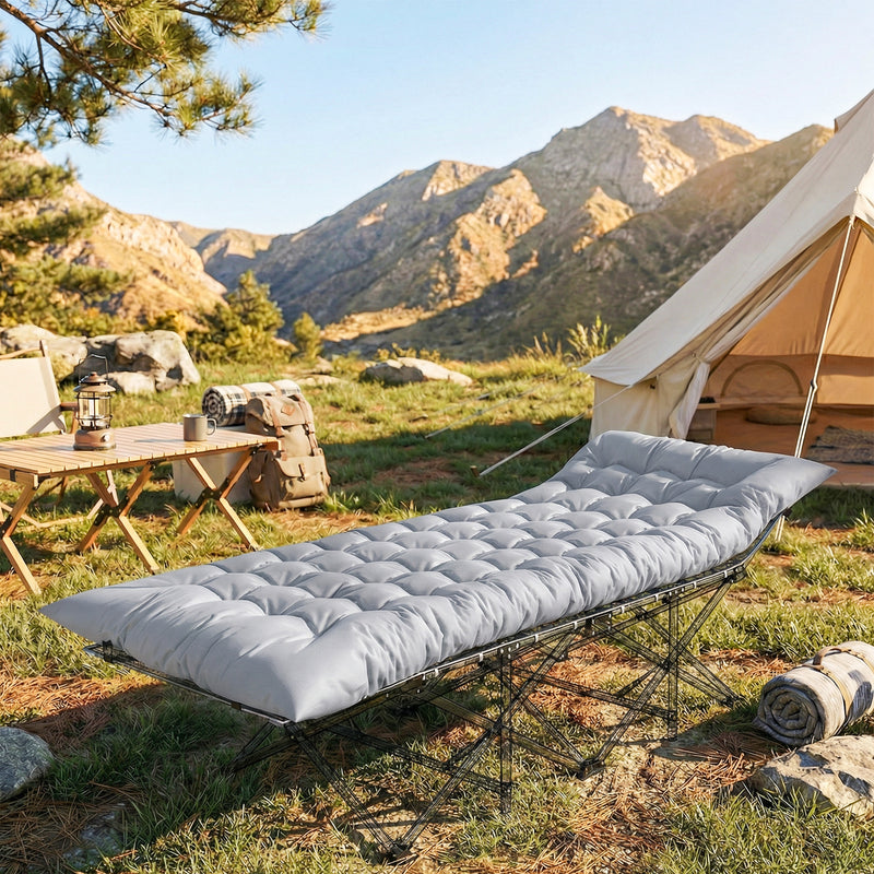 Camping Mat with Thick Foam for Warm Comfortable Sleep Outdoors Light Grey