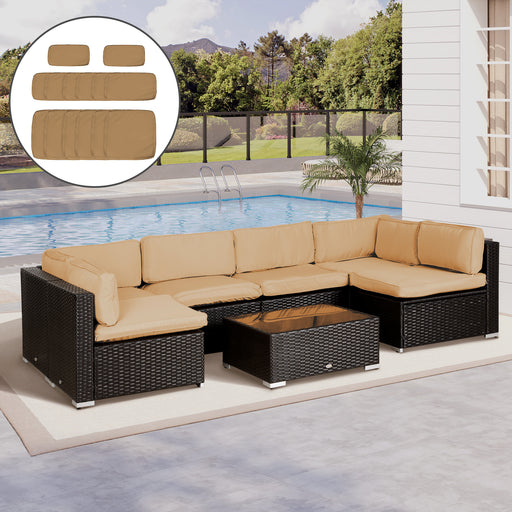 14 Piece Outdoor Cushion Set Beige Weather Resistant by Outsunny