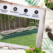 Galvanised Steel Raised Garden Bed 60 x 240cm With Open Bottom For Easy Drainage AOSOM