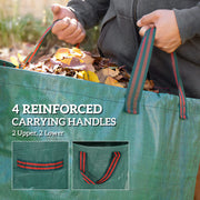Set of 3 Heavy Duty 300L Garden Waste Bags with Handles Foldable and Reusable by Outsunny