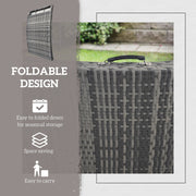 Rattan Folding Sun Lounger with Cushion and Pillow Mixed Grey by Outsunny