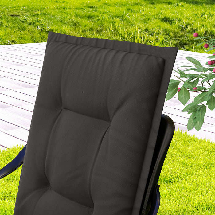 Set of Four Padded Garden Seat Cushions Charcoal Grey by Outsunny