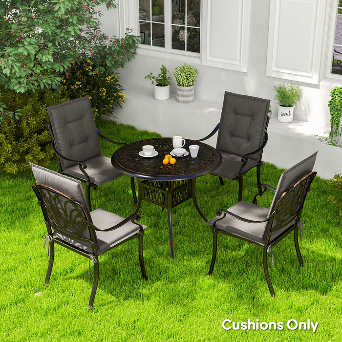 Set of Four Padded Garden Seat Cushions Charcoal Grey by Outsunny