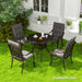 Set of Four Padded Garden Seat Cushions Charcoal Grey by Outsunny