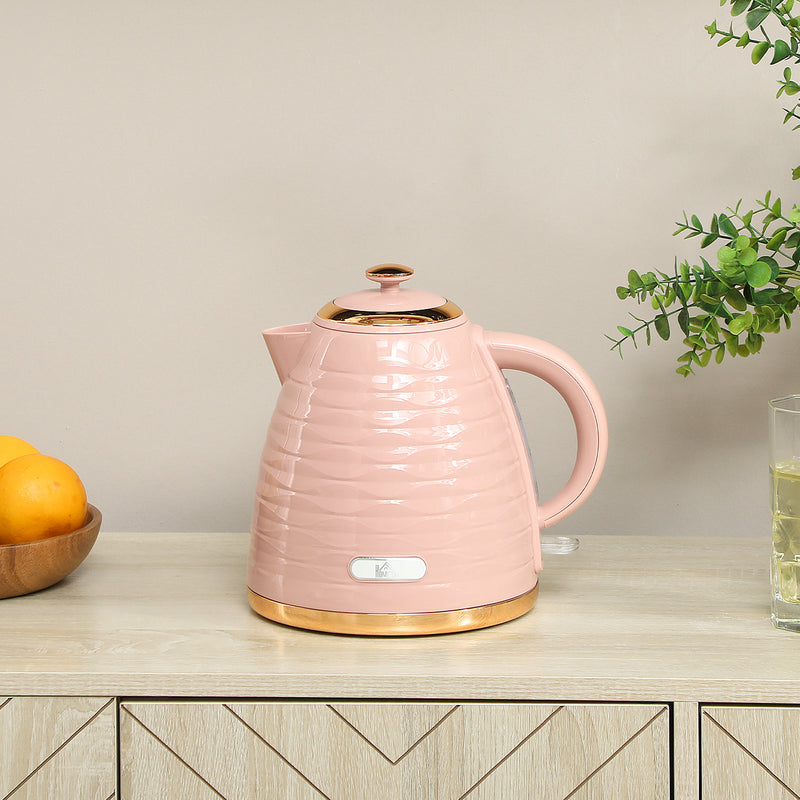 3kW Rapid Boil Electric Kettle With Honeycomb Design Ideal For Quick Brews, Pink