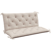 Outdoor Bench Cushion for 2 Seater Benches and Swing Chairs Water Resistant Khaki AOSOM