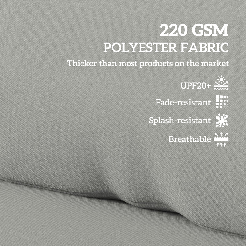 Light Grey 2 Seater Pallet Furniture Cushions UPF20+ 20cm Thick Outdoor Seat Pads by Outsunny