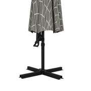 Black and White 3m Cantilever Garden Parasol with 360 Degree Rotation and Cross Base