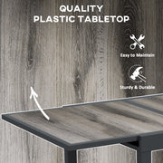 Extendable Grey Rectangular Garden Dining Table for 6 Aluminium Frame with Plastic Top 160cm