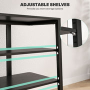 HiFi Audio Stand with Four Open Shelves for AV Equipment and Media Storage Black