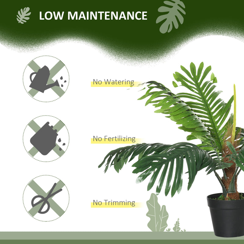 2 Pack 60cm Artificial Palm Trees with Nursery Pots for Indoor and Outdoor Use Green