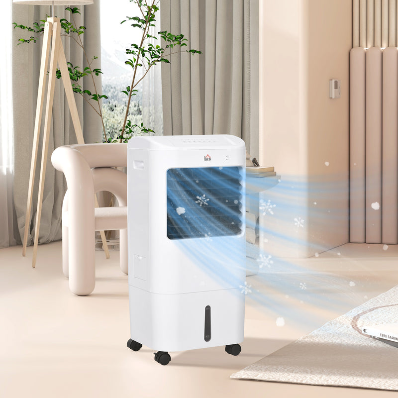 Portable Evaporative Air Cooler with 15L Tank Remote Control and Timer for Home Office, White