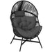 Charcoal Grey Oversized Rattan Egg Chair With Thick Cushion and Steel Frame by Outsunny