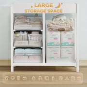 Baby Changing Unit with 4 Drawers and Padded Mat for Nursery or Bedroom, White