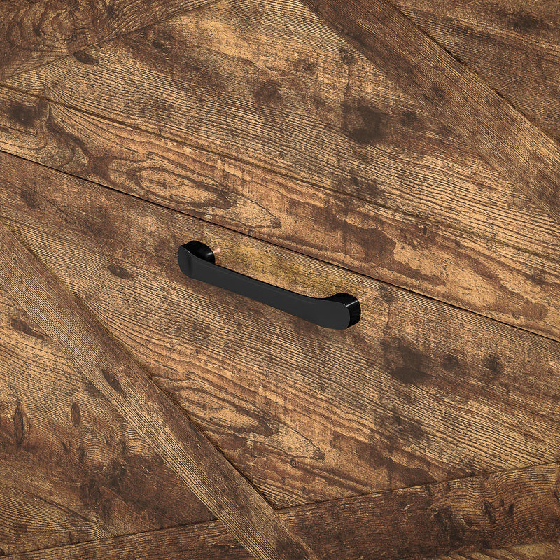 Rustic Brown Narrow Shoe Cabinet with Two Flip Drawers and Adjustable Shelves by HOMCOM