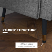 Modern Dark Grey Two Seater Loveseat Sofa With Cushions and Steel Legs by HOMCOM