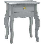 French Style Side Table With Storage Drawer Ideal For Bedrooms Or Living Rooms, Grey