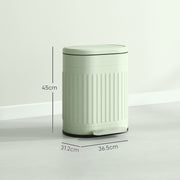 Light Green 20L Metal Kitchen Pedal Bin With Soft Close Lid by HOMCOM