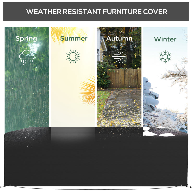 Black Waterproof Garden Furniture Cover for Rattan Table Set 245 x 165cm by Outsunny