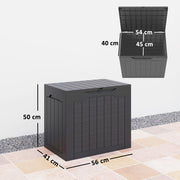 93L Waterproof Garden Storage Box With Handles For Outdoor Use Plastic Container Black AOSOM