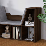 Bookcase Storage Shelf with Cushioned Reading Seat Cube Organiser Chestnut by HOMCOM