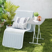 Minimal Folding Outdoor Table Grey and White Lightweight Portable by Outsunny