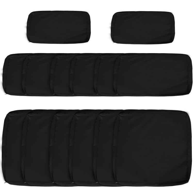 Black Rattan Sofa Cushion Cover for Outdoor Garden Furniture Weather Resistant Polyester