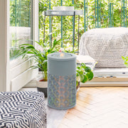 Light Grey Garden Water Fountain with LED Lights Adjustable Flow 30 cm Indoor Outdoor by Outsunny