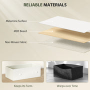 Fabric Chest of Drawers with 6 Spacious Storage Drawers Ideal for Bedroom or Nursery White Grey