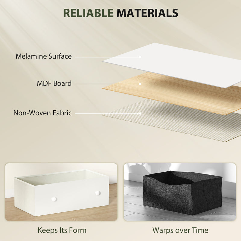 Fabric Chest of Drawers with 6 Spacious Storage Drawers Ideal for Bedroom or Nursery White Grey