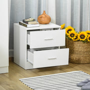 Modern 2 Drawer Bedside Table with Storage for Bedroom or Living Room Organisation
