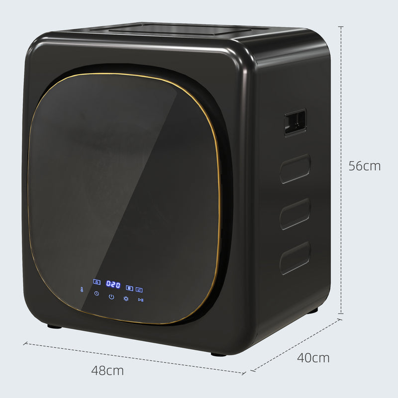 4kg Compact Vented Tumble Dryer with Smart Mode and Stainless Steel Drum for Home, Black