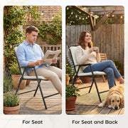 Outdoor Chair Cushion Set for Garden Comfort with Water Resistant Covers Cream White Outsunny