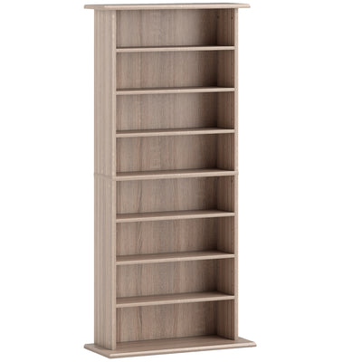 Tall Rotating CD Storage Tower With 360 Degree Access For Home Organisation Natural Wood AOSOM