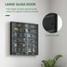 Black 7 Tier Wall Display Cabinet with Glass Doors and Adjustable Shelves by HOMCOM