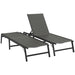 Set of 2 Grey Rattan Sun Loungers With Adjustable Backrest for Garden and Poolside by Outsunny
