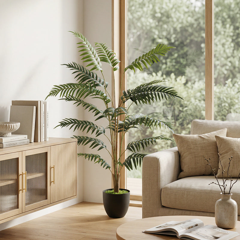Artificial Fern Tree 120cm for Easy Low Maintenance Home or Office Greenery Green Homcom