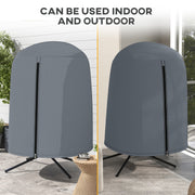 Grey Hanging Egg Chair Cover Waterproof Weatherproof 190 x 128cm by Outsunny