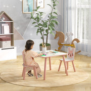 Kids Table and Chair Set with Two Seats Perfect for Play and Learning Ages 3 to 6, Pink