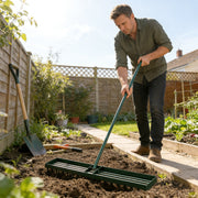 Lawn Levelling Rake with Wide Head for Smoothing Soil and Sand Green AOSOM
