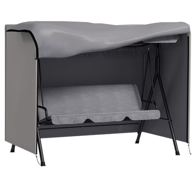 Grey Three Seater Swing Chair Protective Cover 205 x 124cm by Outsunny