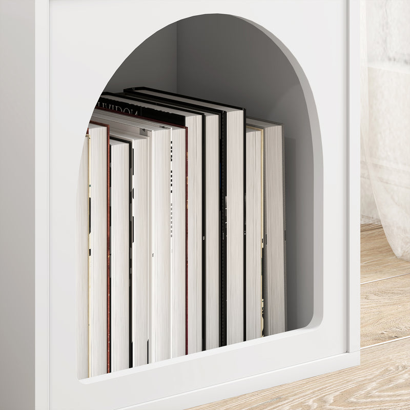 Bedside Table with Open Storage for Small Bedrooms Slim Space Saving Design White Homcom