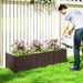 Plastic Raised Garden Bed Modular Planter Box Kit for Flowers Vegetables Herbs Brown by Outsunny