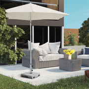 Grey 28kg Granite Parasol Base With Wheels And Handle For Heavy Duty Garden Use